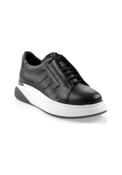 Bambi Siyah Hakiki Deri Erkek Sneaker E01398095003 Siyah