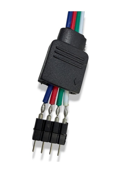 Rgb Led Konnektör 4 Pin Erkek Rgb Led Şerit Birleştirme Ucu Erkek Jumper İğne Konnektör Siyah Çok Renkli