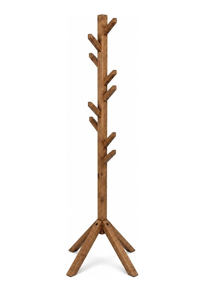 Talasch Ahşap Ayaklı Askılık Portmanto Modern Elbise Askısı Konfeksiyon 175 Cm Naturel Ceviz