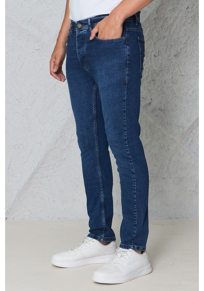 Blayn Jeans Erkek Lacivert Kot Pantolon Urban Fit Denim Esnek Rahat Kalıp Günlük Jean Pantolon Açık Lacivert