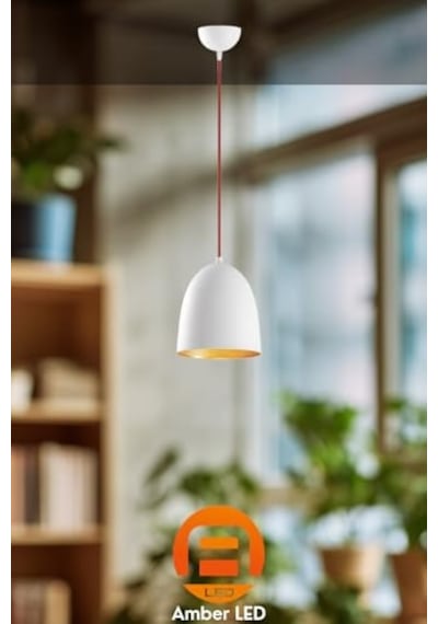 Modern Metal Gövdeli Tekli Sarkıt Avize Mutfak Ve Salon İçin E27 Uyumlu, Beyaz-2373 Genel