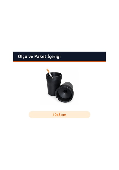 Trobus Oto Küllük Bardak Tipi Kokusuz 10x8 Cm Siyah