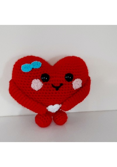 nildamigurumi Amigurumi Örgü Oyuncak Sevgili Kalp Kırmızı
