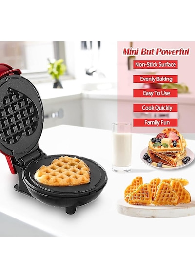Mini Waffle Makinesi, Yuvarlak Waffle Makinesi, Waffle Makinesi, Mini Bireysel Waffle Makinesi Küçük Waffle Makinesi Yapışmaz Waffle Makinesi