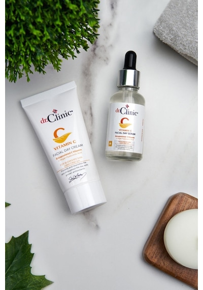 Dr.Clinic Vitamin C Lekeli Ciltler Bakım Kremi 50 ML + Vitamin C Cilt Bakım Serumu 30 ML