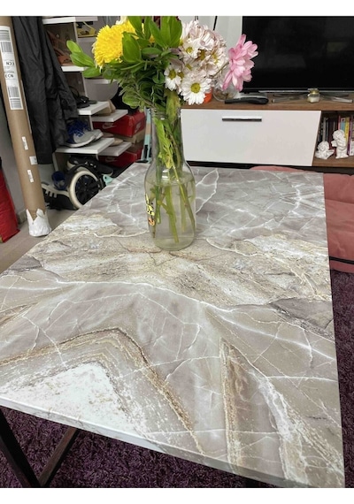 İbmtü0170 Mutfak Tezgah Üstü Kendinden Yapışkanlı Folyo Kaplama Mermer Desen 70cmx100cm