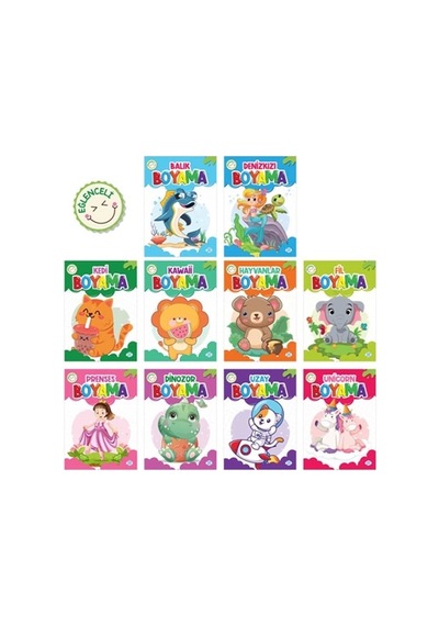 Eğlenceli Boyama Seti - 10 Kitap Takım