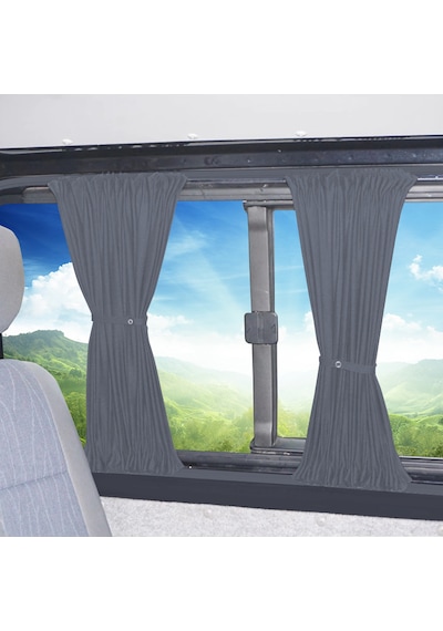 Pandami Mercedes Sprinter W907 Orta 2018+ Uyumlu Gri Raylı Oto Perde Takımı