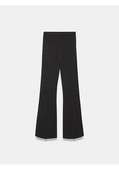Dilvin 73037 Fermuar Detaylı Flare Pantalon-siyah