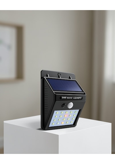 Solar Bahçe Lambası, 4 Taraflı, Hareket Sensörlü, 100 Led, Ip65
