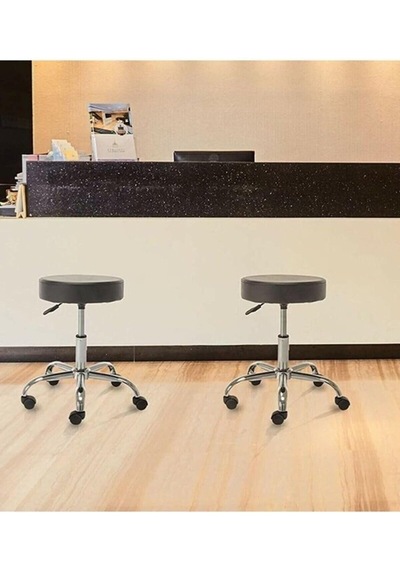 Döner Ofis Kasiyer Taburesi Tekerlekli Deri Döşeme Oturak Eczane Laboratuvar Büro Çalışma Koltuğu Diğer