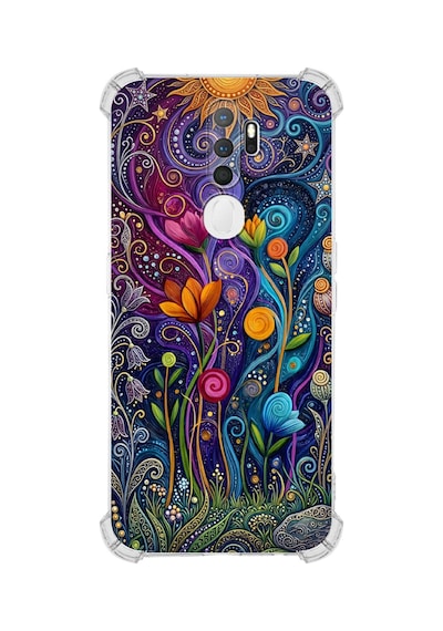 Printify Oppo A9 2020 İle Uyumlu Düşlerin Dansı Serisi Rüyalar Ötesi Tasarımlı Uv Baskılı Köşe Korumalı Antişok Kılıf Şeffaf