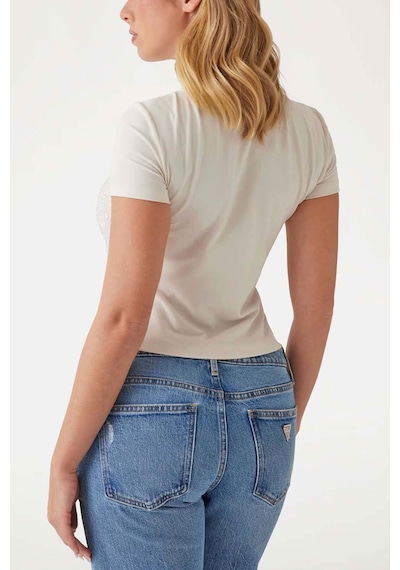 Guess Kadın T-shirt Krem