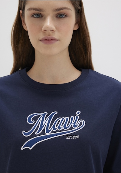 Mavi - Mavi Logo Baskılı Lacivert Tişört 1613565-82318 Lacivert