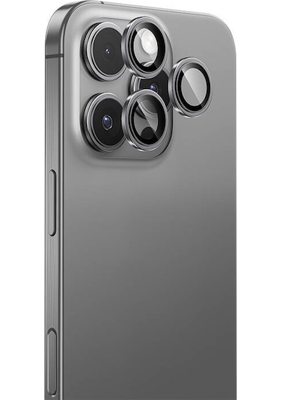 Apple Uyumlu   iPhone 16 Pro Safir Kamera Lens Koruyucu Benks Dr Serisi Gümüş