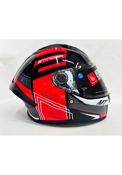 Mt Stinger 2 Tron B15 Şefaf Vizörlü V-28B Kapalı Kask Parlak Kırmızı