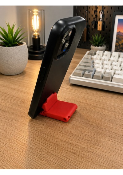 Veriqo 3d Katlanabilir Telefon Standı Mini Telefon Tutucu Katlanır Masaüstü Telefon Standı Anahtarlıklı Kırmızı