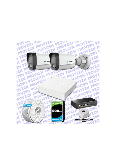 Provzen Ttec Hikvision 2 Kameralı Ip Full Hd Mikrofonlu Güvenlik Kamerası