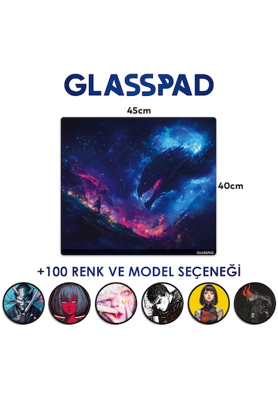Glasspad Cam Mouse Pad - Premium Temperli Cam - 45x40 Cm Medium Celestial Dream