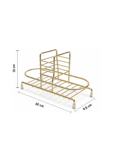 Makri Home Siyah Sıvı Sabunluk Standı Tezgah Üstü Banyo Mutfak Düzenleyici, Altın Rengi Oval Organizer