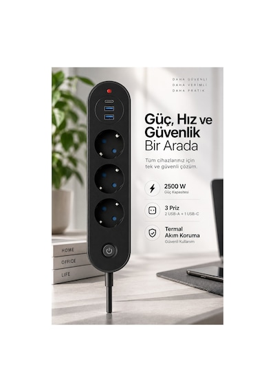 Robeve Blic Termal Akım Korumalı 3 Lü Priz 2500w 1 Usb-c + 2 Usb-a Hızlı Şarj Girişli Çoklu Priz Aşırı Akım, Isınma Ve Kısa Devre Korumalı Aç/kapa Anahtarlı Siyah Uzatma Prizi Grup Priz Diğer Robeve Blic Termal Akım Korumalı 3 Lü Priz 2500w 1 Usb-c + 2 Usb-a Hızlı Şarj Girişli Çoklu Priz Aşırı Akım, Isınma Ve Kısa Devre Korumalı Aç/kapa Anahtarlı Siyah Uzatma Prizi Grup Priz Diğer
