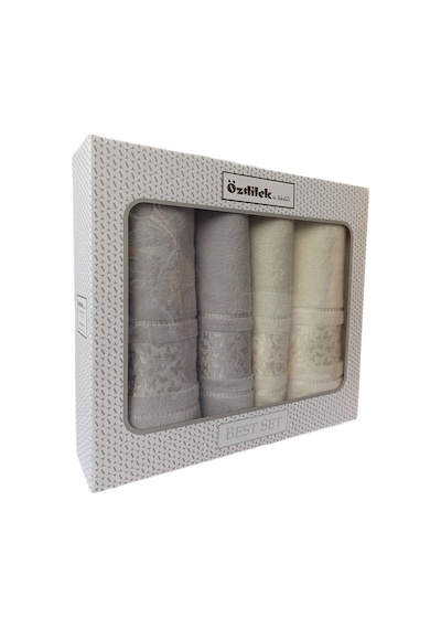 Kelebek Best Set Hamam Takımı- Krem Gri