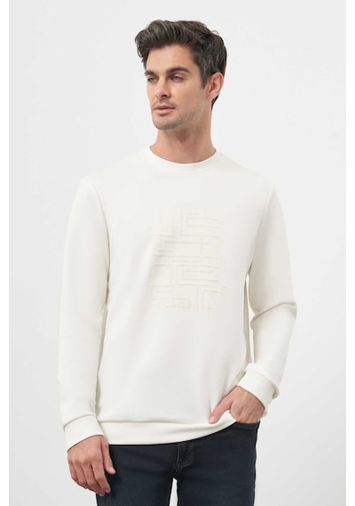 Morven Erkek Ekru Trend Bisiklet Yaka Sweat-shirt 25ks063002454 Ekru Ekru