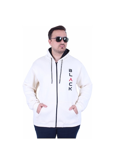 Moc Grande Mocgrande Büyük Beden Kapüşonlu Fermuarlı 3ip Sweat Black 25716 Bej Bej
