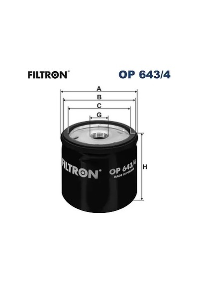 Yağ Filtresi - Fiat 500, Tipo, Egea, Sandero, Duster, Logan, Lodgy - Fıltron-op6434