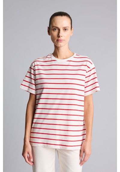 Defacto Çizgili Regular Fit Bisiklet Yaka Kısa Kollu Tişört H1364ax26sprd227 Kırmızı-rd227 Defacto Çizgili Regular Fit Bisiklet Yaka Kısa Kollu Tişört H1364ax26sprd227 Kırmızı-rd227