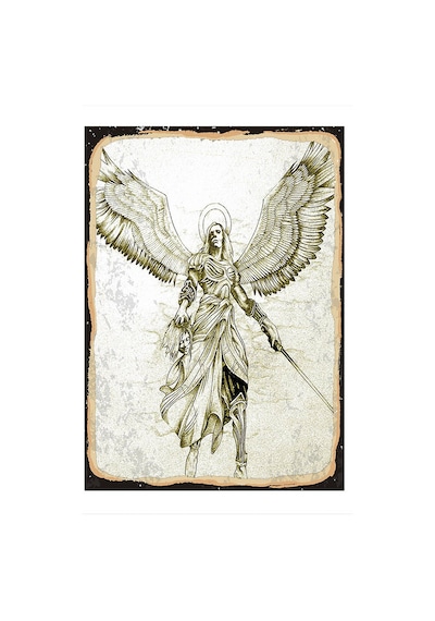 Bedeko Melek Desenli Ahşap Tablo 50 Cm X 70 Cm