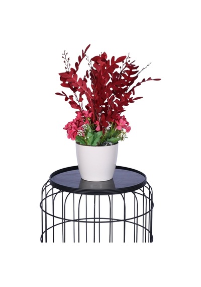 Yapay Çiçek Sitesi Yapay Okaliptus Bitkisi Bordo 45 Cm