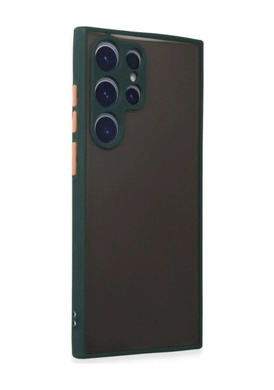 Samsung Uyumlu  Galaxy S22 Ultra Kılıf Montreal Silikon Kapak - Yeşil Çok Renkli