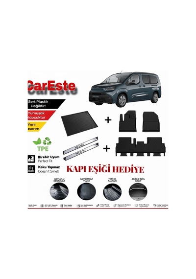 Proace 4d Paspas + Bagaj Havuzu Seti Kapı Eşiği li Tpe Kauçuk
