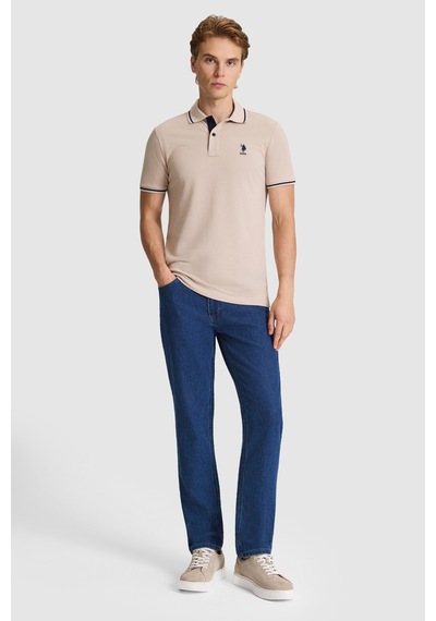 U.S. Polo Assn. U.s. Polo Assn. Erkek Taş Tişört Basic 50326975-vr049 Taş Rengi
