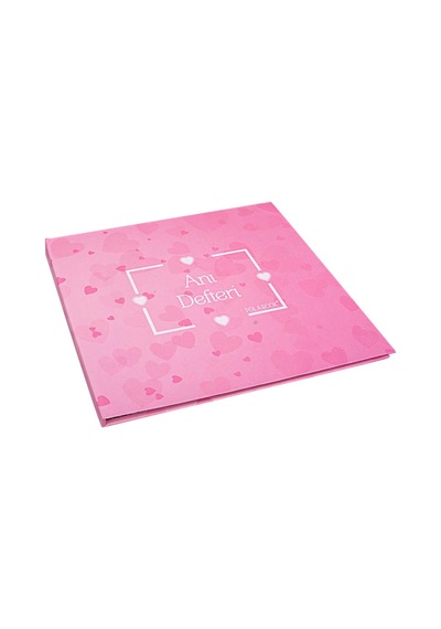 Kalpli Pembe Anı Defteri 20x20 Cm Siyah Sayfalı Fotoğraf Defteri