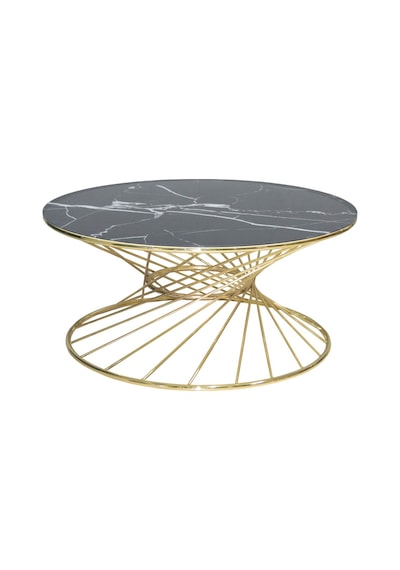 Orta Sehpa Brc RİVOLİ MODELSiyah Mermer Cam Metal Çelik GOLD renk Kaplama Ayak El Yapım Orta Sehpa Brc RİVOLİ MODELSiyah Mermer Cam Metal Çelik GOLD renk Kaplama Ayak El Yapım