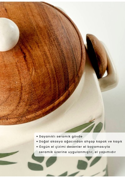Bella Maison Molly Seramik Kavanoz Krem 800 Ml Krem