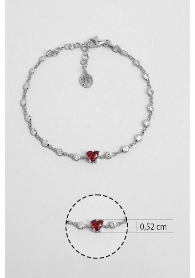 Aşk Yolu 18 Ayar Beyaz Altın Kaplama 19 Cm Gümüş Bileklik Beyaz