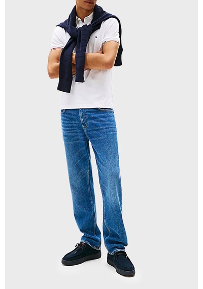 Tommy Hilfiger Erkek Polo Yaka T Shirt Mw0mw39348 Ybr Beyaz Beyaz
