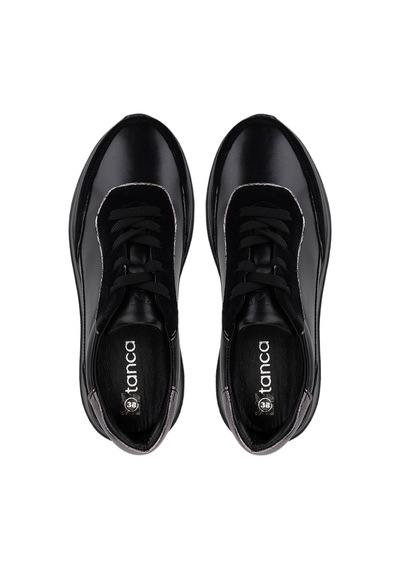 Tamer Tanca Kadın Hakiki Deri Sneakers & Spor Ayakkabı 1107 510 Bn Ayk Sk25-26 Syh Suet/dr/ant Siyah