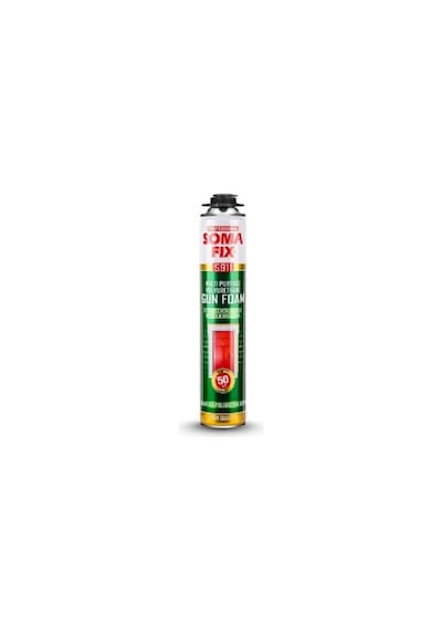 12 Adet 750 Ml Somafix Tabancalı Poliüretan Çelik Kapı Dolgu Köpüğü Köpük Tabancası Köpük Temizleyicisi Seti