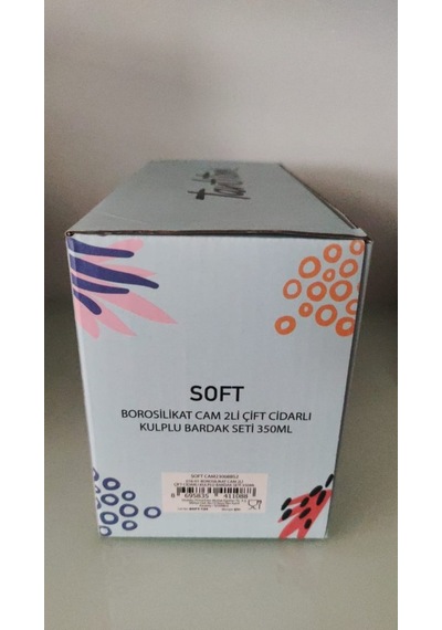 Tantitoni Borosilikat Cam 2li Çift Cidarlı Kulplu Bardak Seti 350ml