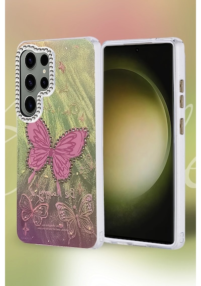 Newface - 470 - Samsung Galaxy Uyumlu S25 Ultra Kılıf Blade Aynalı Desenli Kapak - - Flzdgnkr - Desen 7 Diğer
