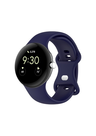 Caseonn Google Pixel Watch 5 45mm Kordon Esnek Spor Silikon Kayış Lacivert
