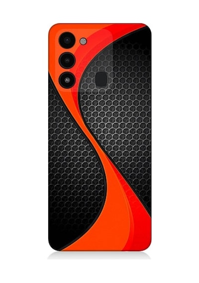 Tecno Spark 8c Uyumlu Turuncu Siyah Karbon Desenli Silikon Kılıf