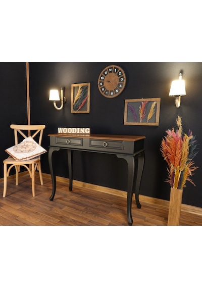Wooding 120 Cm Çekmeceli Masif Siyah Ceviz Dresuar (548589655) Siyah