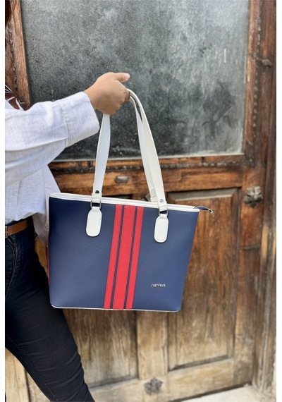 Just Polo Kadın Yeni Sezon Büyük Boy 3 Bölmeli Lüks El Ve Omuz Çantası Shoulder Bag Beyaz - Lacivert - Kırmızı 90279381
