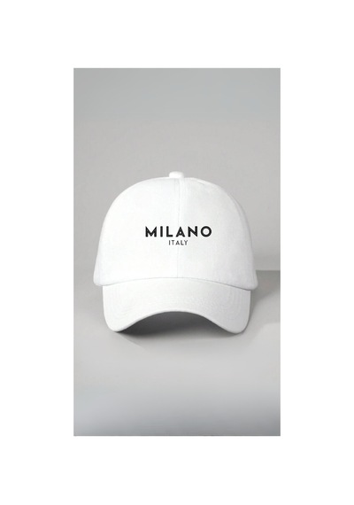 Caxis Milano İtaly Baskılı Spor Şapka Unisex 56-60 Cm Ölçülere Kadar Ayarlanabilir Çırtlı Beyaz
