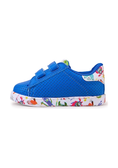 Kiko Kids Perforated Cırtlı Işıklı Erkek Bebek Spor Ayakkabı Saks Mavi